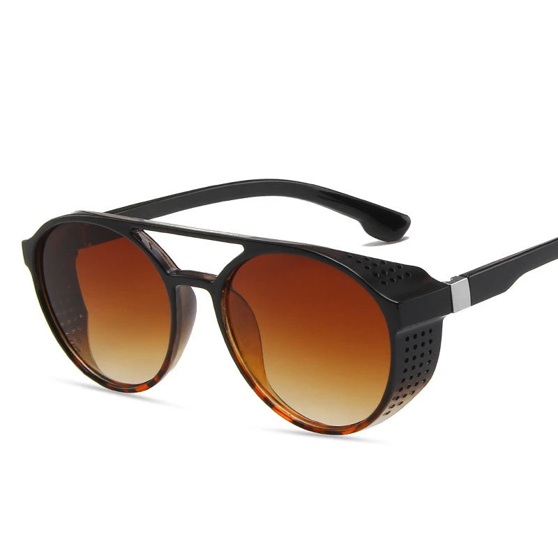 Falko Shades - Retro Round Steampunk Sunglasses