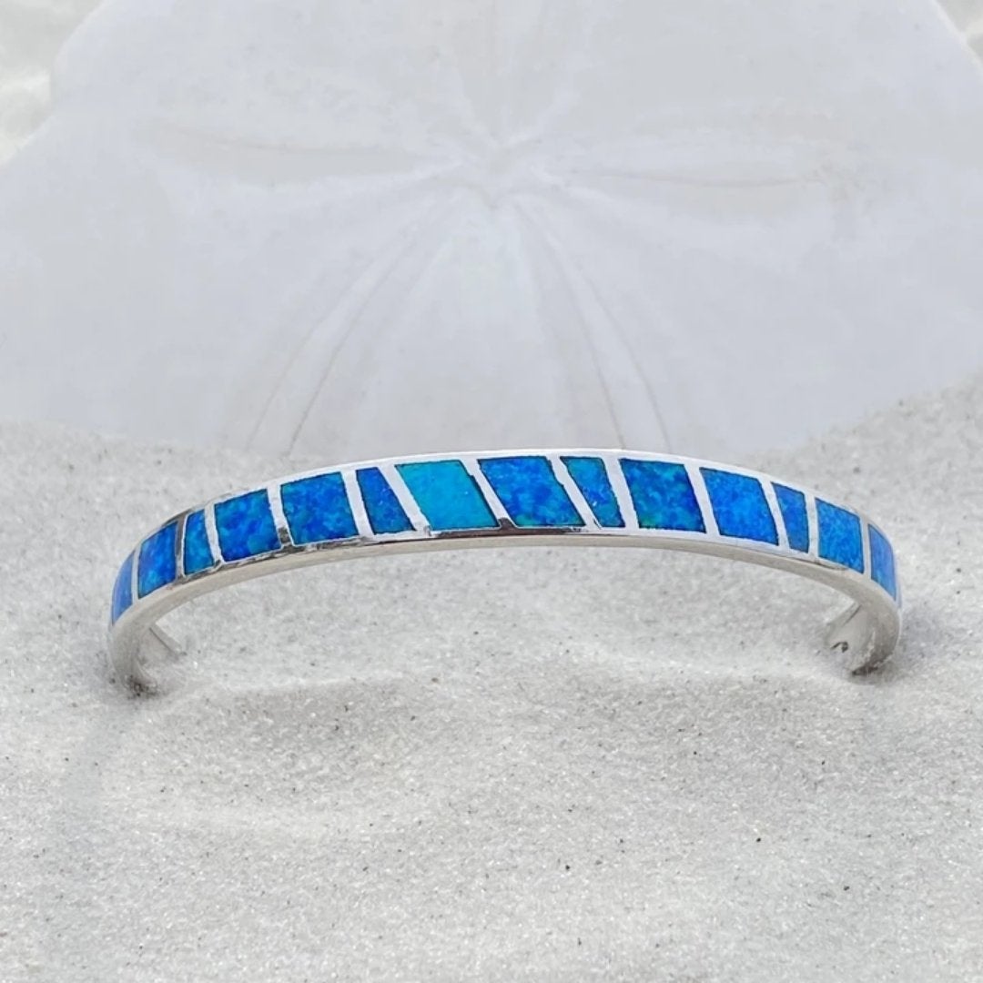 Isola - Blue and Silver Opal Bracelet for Women