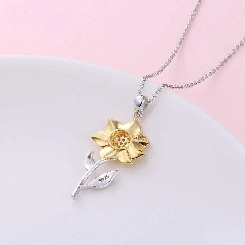 Sunflower - Silver & Gold Pendant Necklace for Women