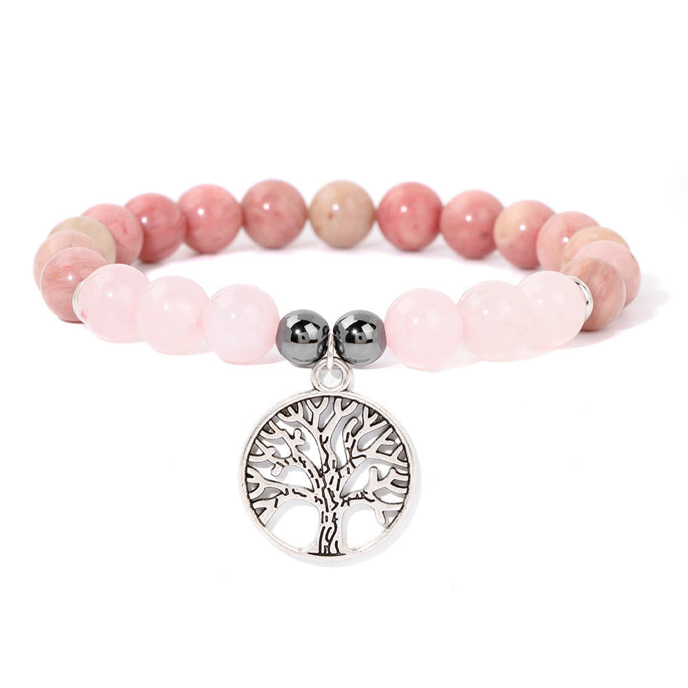 Mila Tree of Life Bracelet - Natural Crystal Beaded Bracelet with Tree of Life Charm