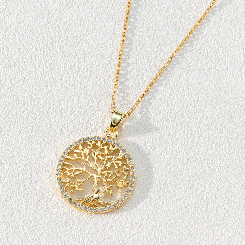 Zirconia - Tree of Life Hollow Pendant Necklace