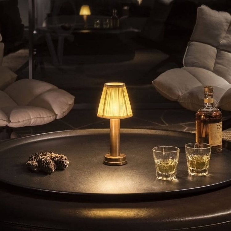 Cordless Dimmable Fabric Table Lamp - Elegant