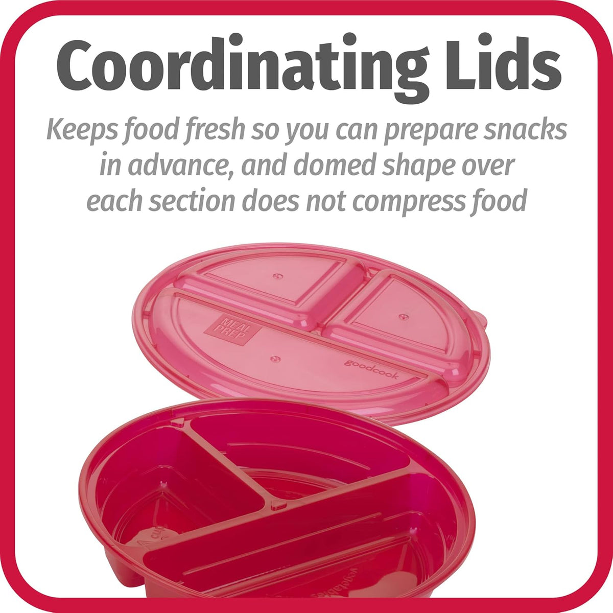 FreshPrep - BPA-Free 3-Compartment Meal Prep Containers Set of 10
