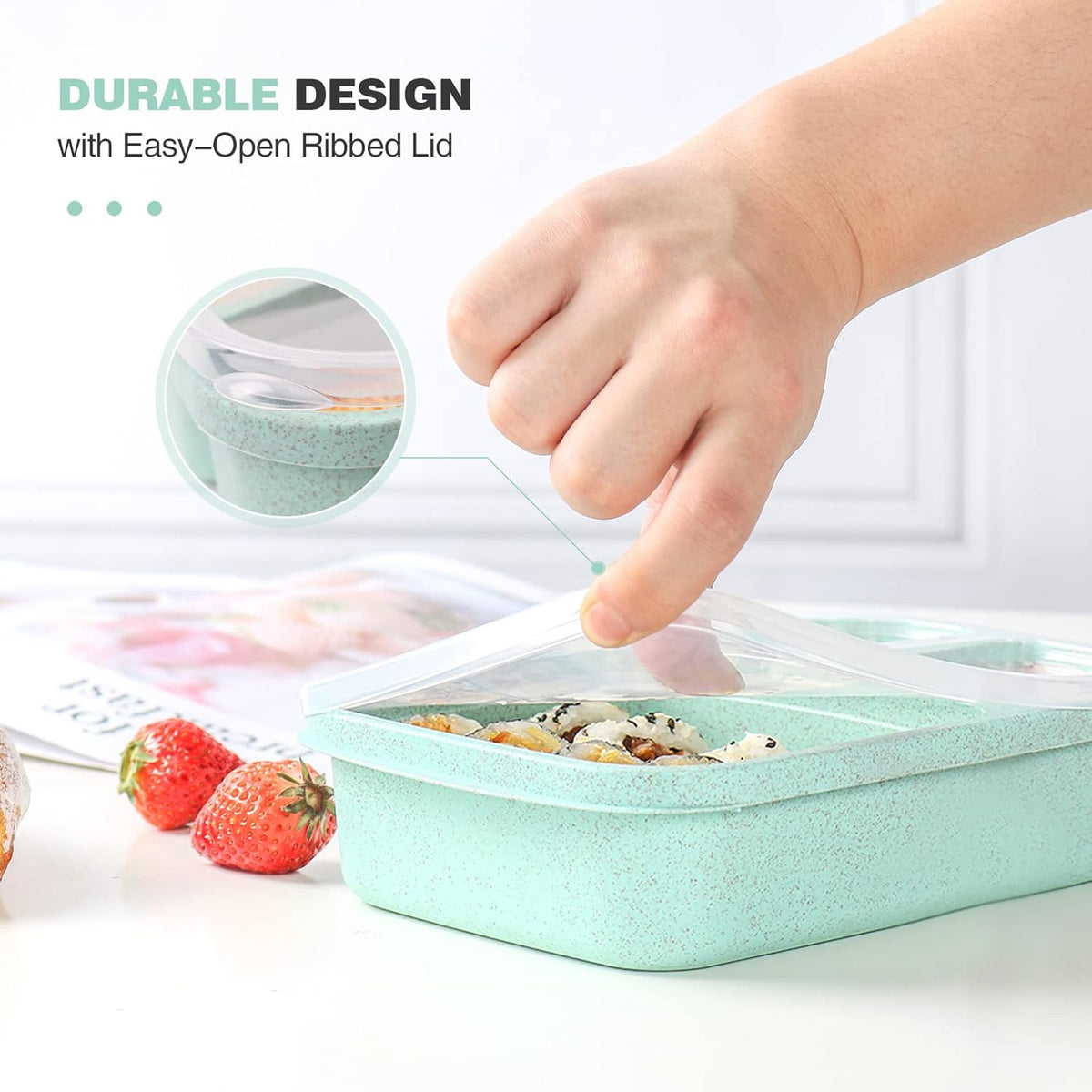BentoBox Snack Box Set - 4 Reusable Meal Prep Containers with Compartments