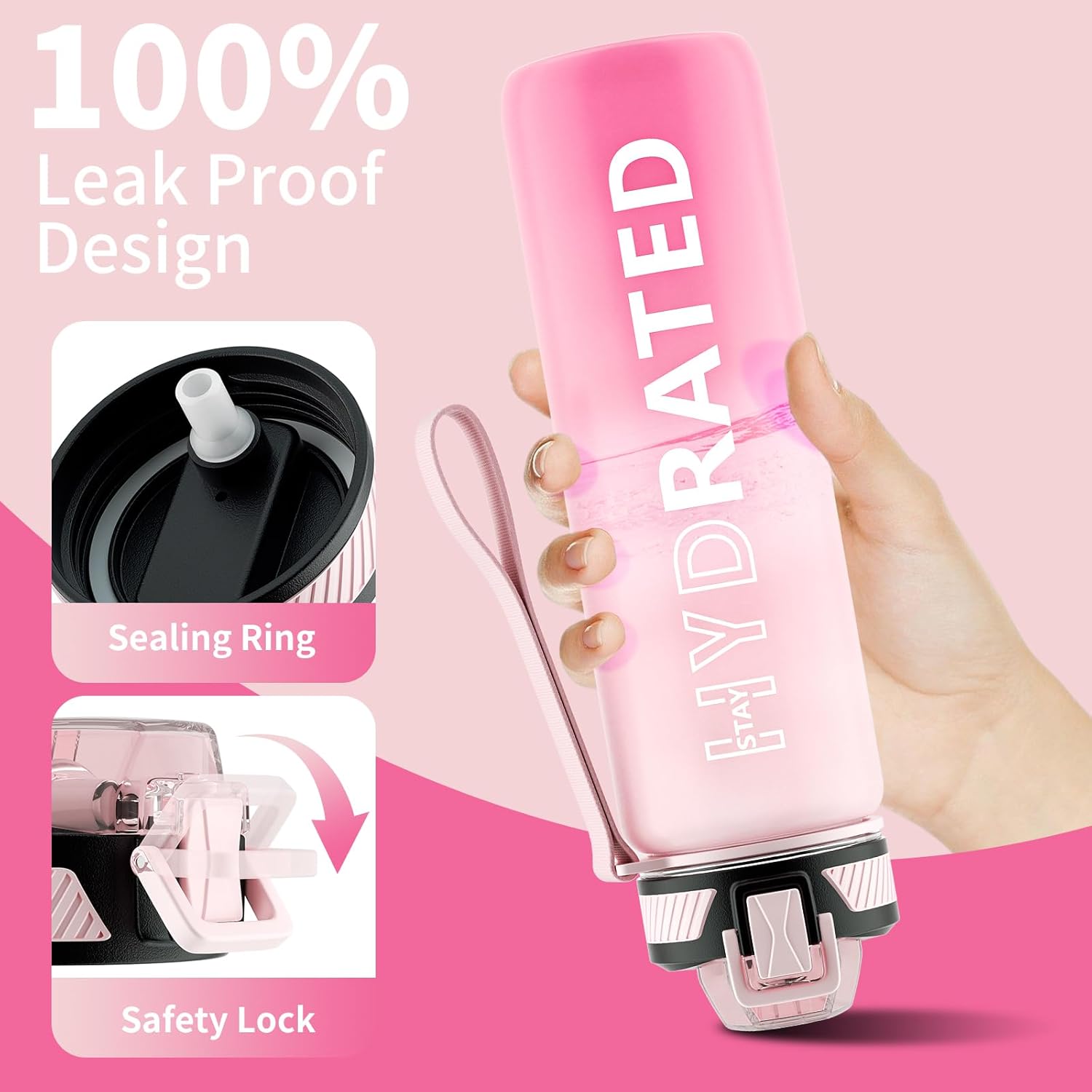 HydraFlow - Sports Water Bottle with Straw