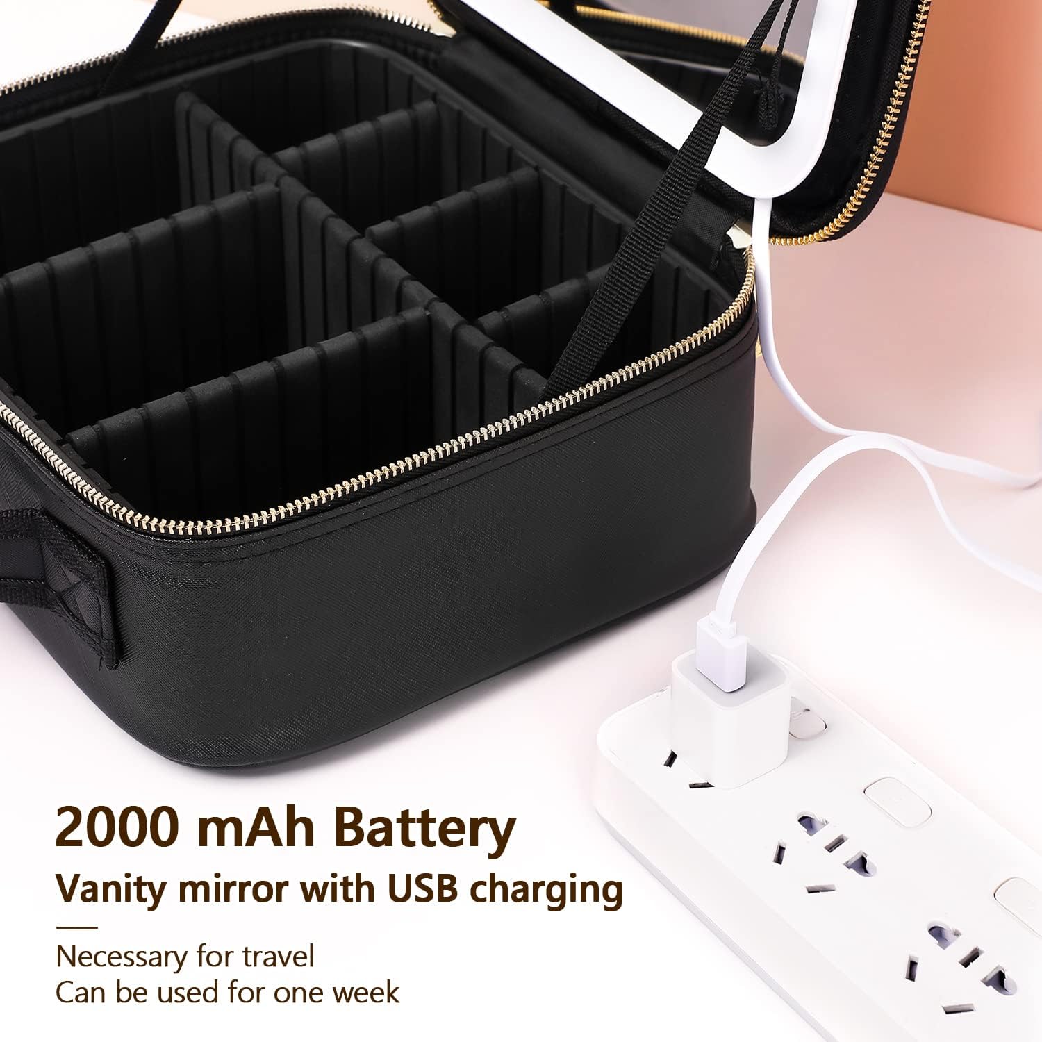 TravelGlow - LED Makeup Organizer with Mirror
