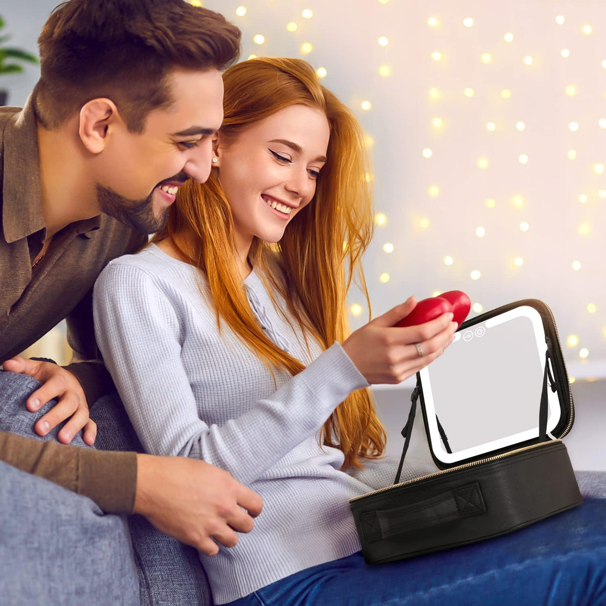 TravelGlow - Lighted Makeup Organizer with LED Mirror