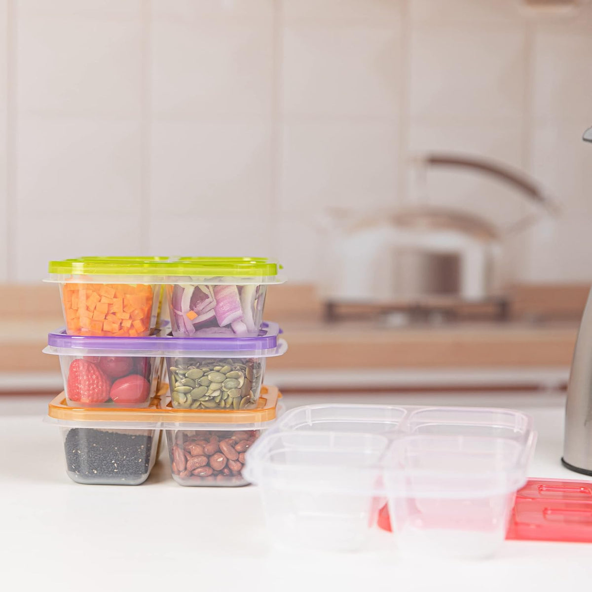 EcoMeal Reusable Bento Box Set - 6 Leakproof Meal Prep Containers