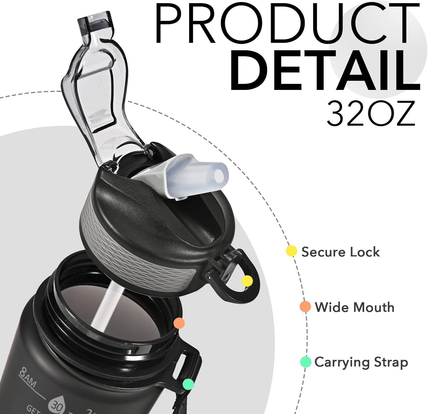 HydraBoost - Motivational Water Bottle (900ml)