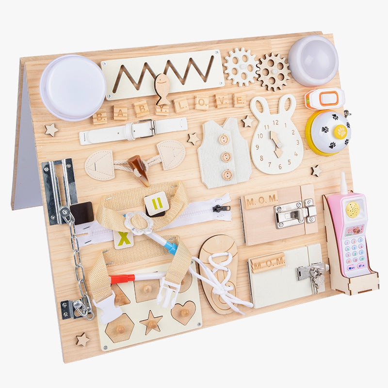 WoodPlay Board - Educational Sensory Busy Board for Kids