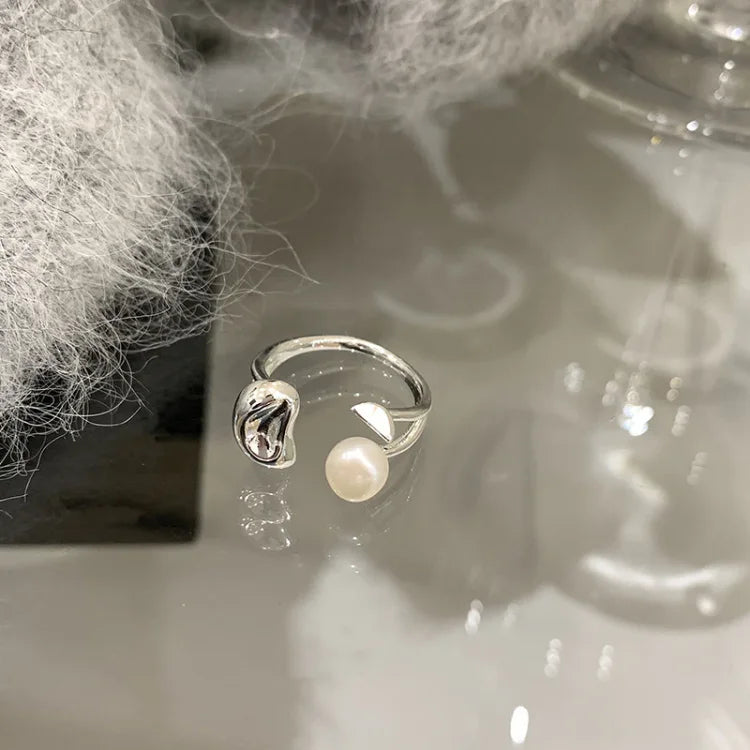 Elin - Pearl Bean Adjustable Ring for Women