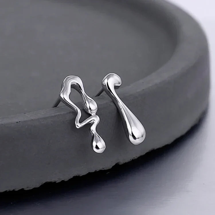 Livia Teardrop Earrings - Sterling Silver Drop Studs