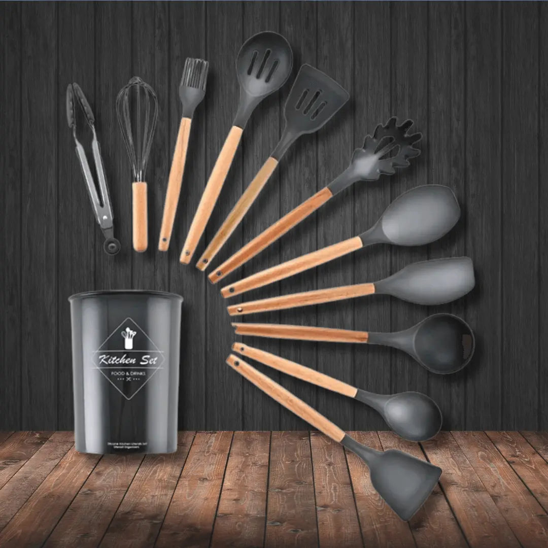 FlexiChef - 12-Piece Silicone Kitchen Utensil Set
