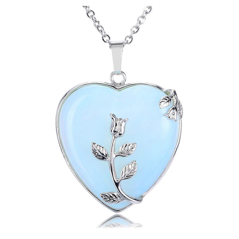 Amara Heart Rose Quartz Necklace - Romantic Gemstone Pendant