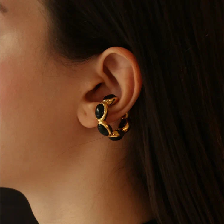 Celina - Gold-Plated Onyx Ring for Women