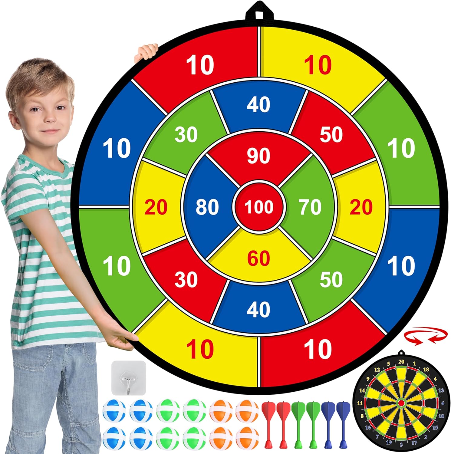 PlayTarget Kids Dartboard with Sticky Darts