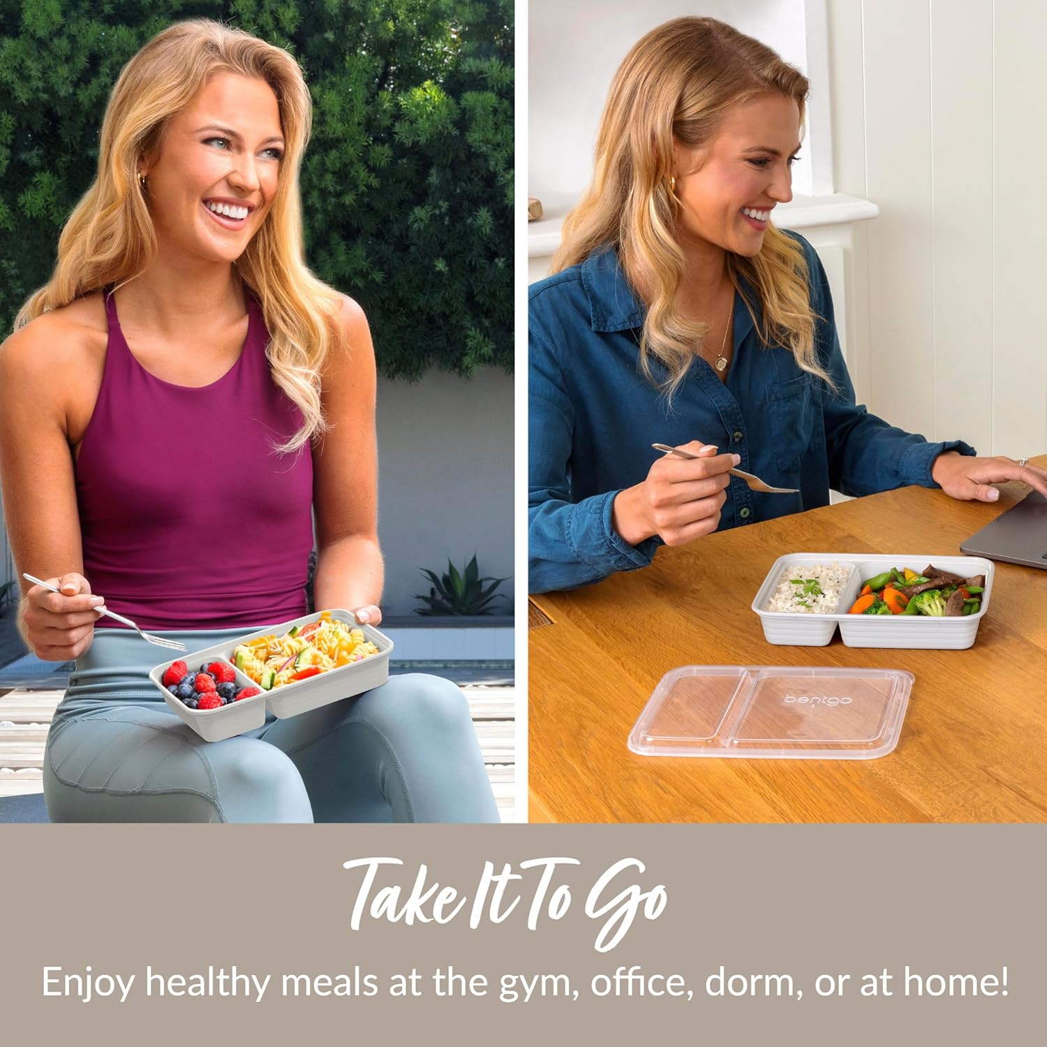EcoBox - 2-Compartment Food Container Set