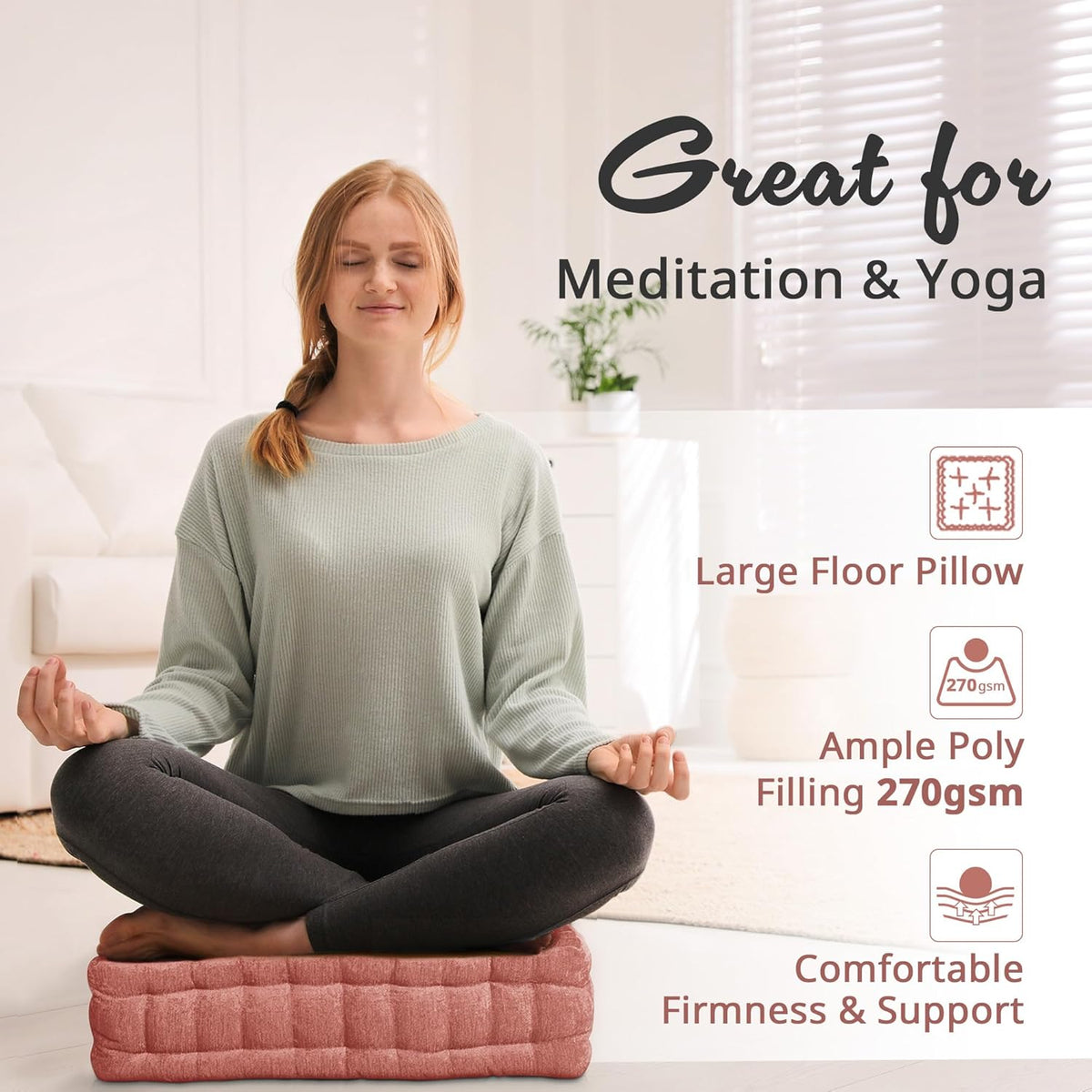 ZenComfort - Plush Chenille Floor Meditation Cushion