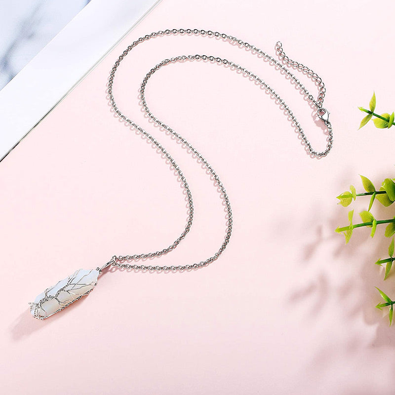Elara - Tree of Life Crystal Gemstone Necklace for Women