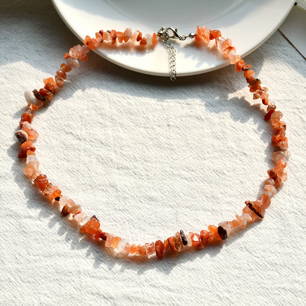 Lina Polished Crystal Necklace with Natural Gemstones