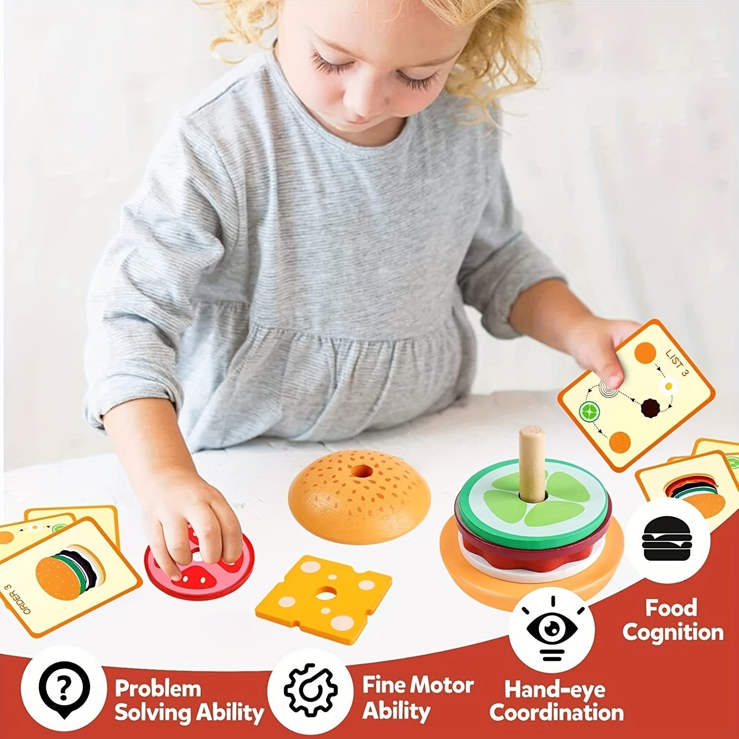 BurgerBuilders - Montessori Stacking Toy
