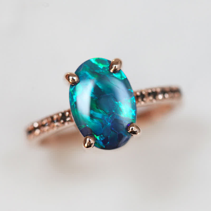 Isabella - 3-Piece Sapphire & Opal Ring Set for Women