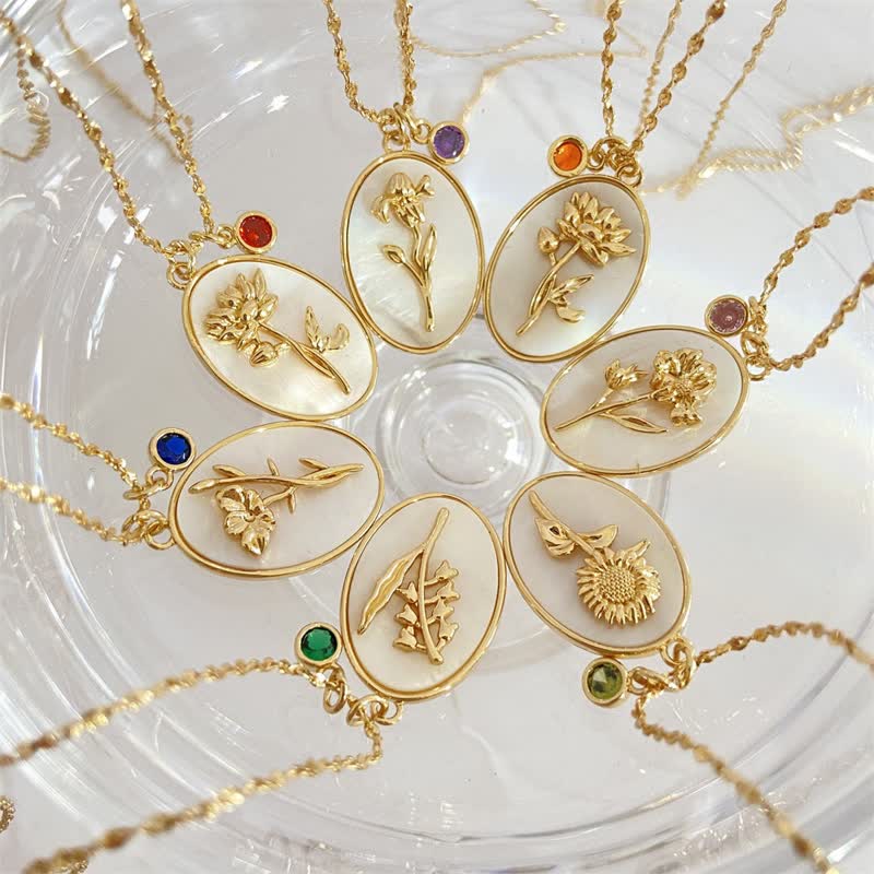 Aurora - Birthstone & Birth Flower Necklace for Women