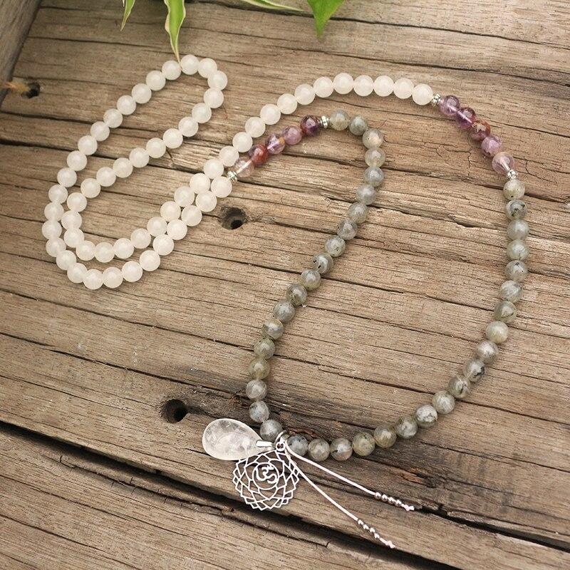 Seraphine Mala - Labradorite, Jade & Amethyst Beads