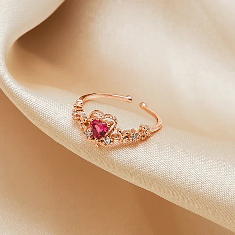 Scarlett - Red Crystal Love Ring for Women