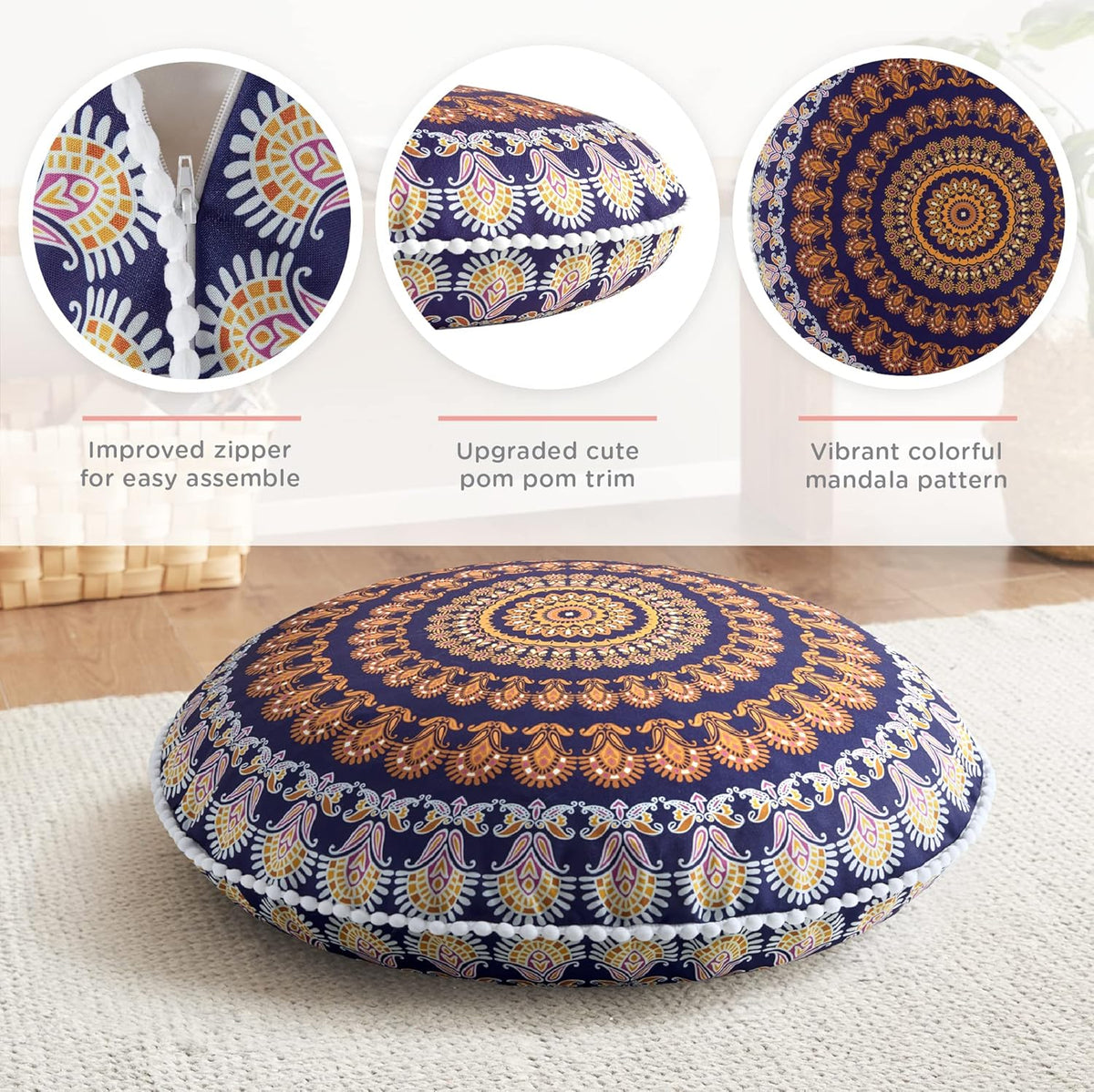 MandalaCushion - Bohemian Floor Meditation Cushion