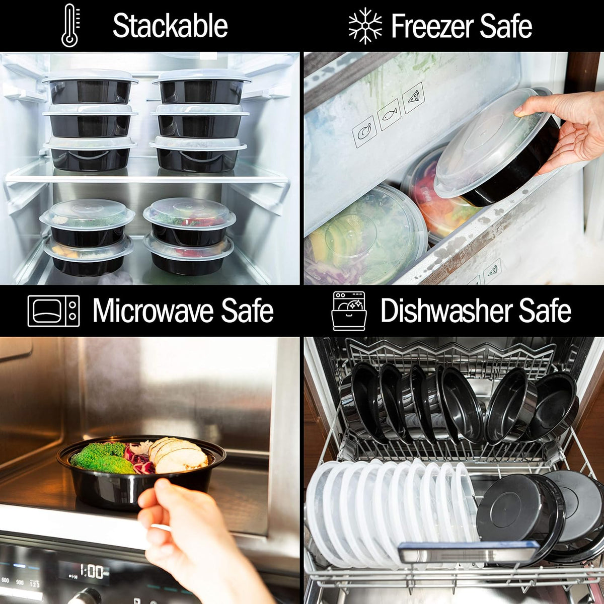 MealPrepPro - Round BPA-Free Food Storage Containers with Airtight Lids