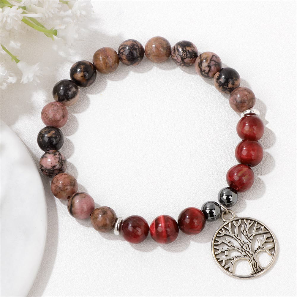 Mila Tree of Life Bracelet - Natural Crystal Beaded Bracelet with Tree of Life Charm