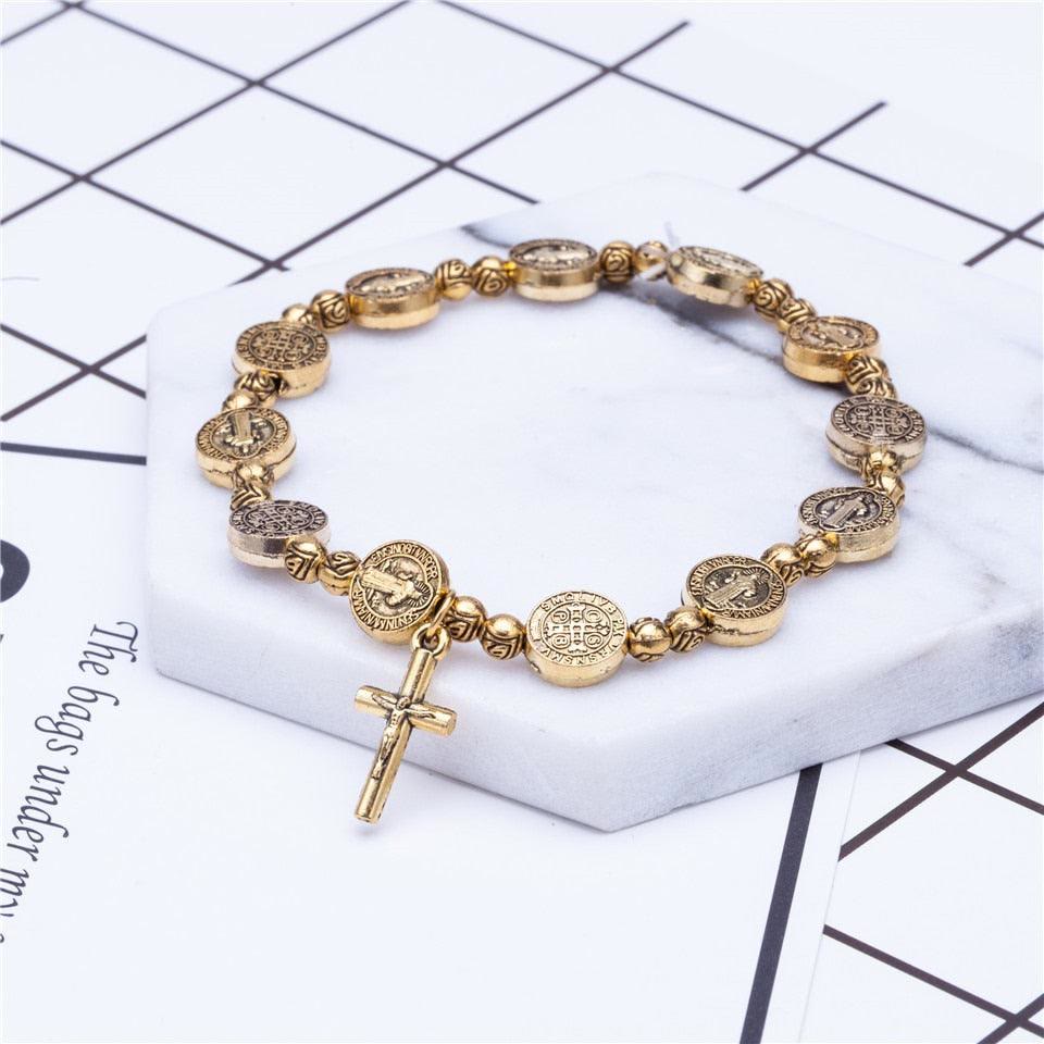 Gold & Silver - Christian Cross Bracelet