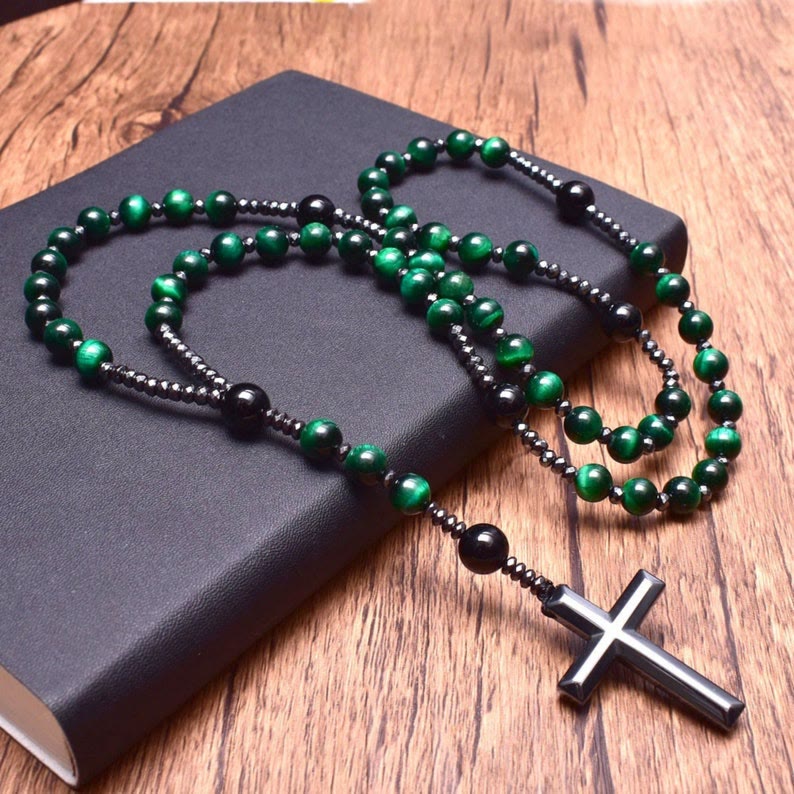 Orion - Tiger Eye Rosary Necklace