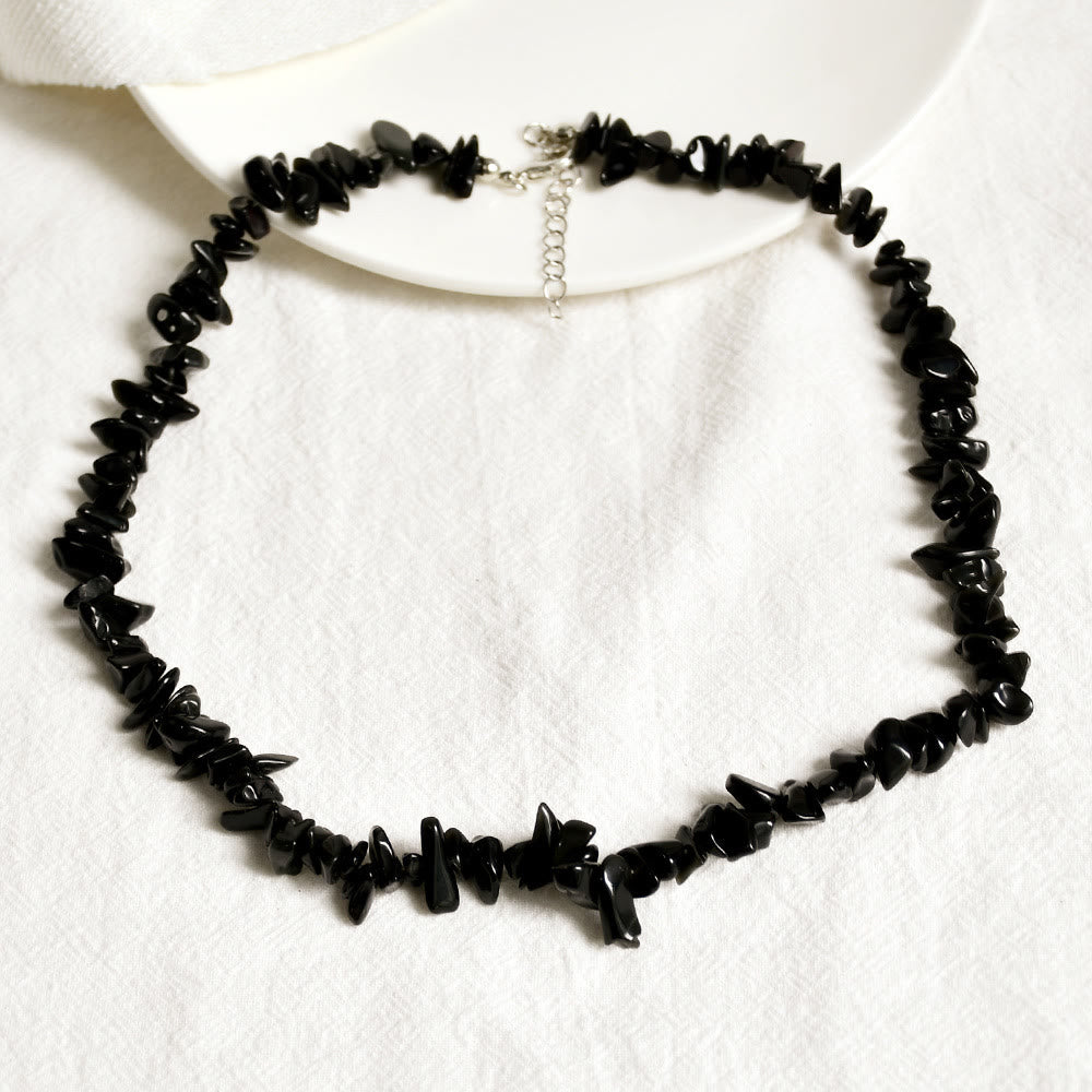 Lina Polished Crystal Necklace with Natural Gemstones