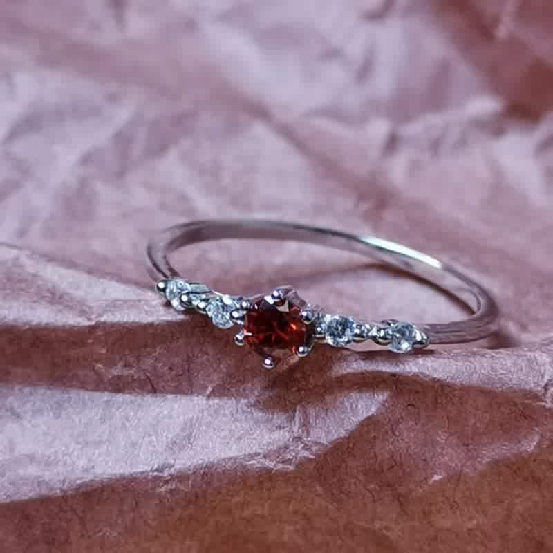 Elara - 18K Gold Garnet Stone Ring for Women