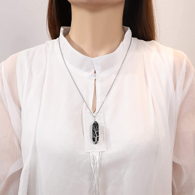 Elara - Tree of Life Crystal Gemstone Necklace for Women