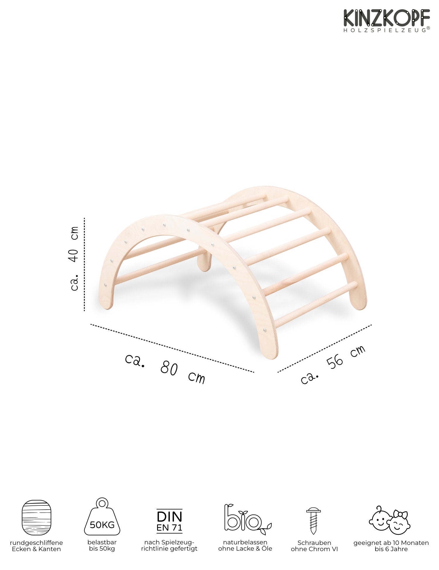 ClimbArc - Handmade Wooden Climbing Arch for Kids