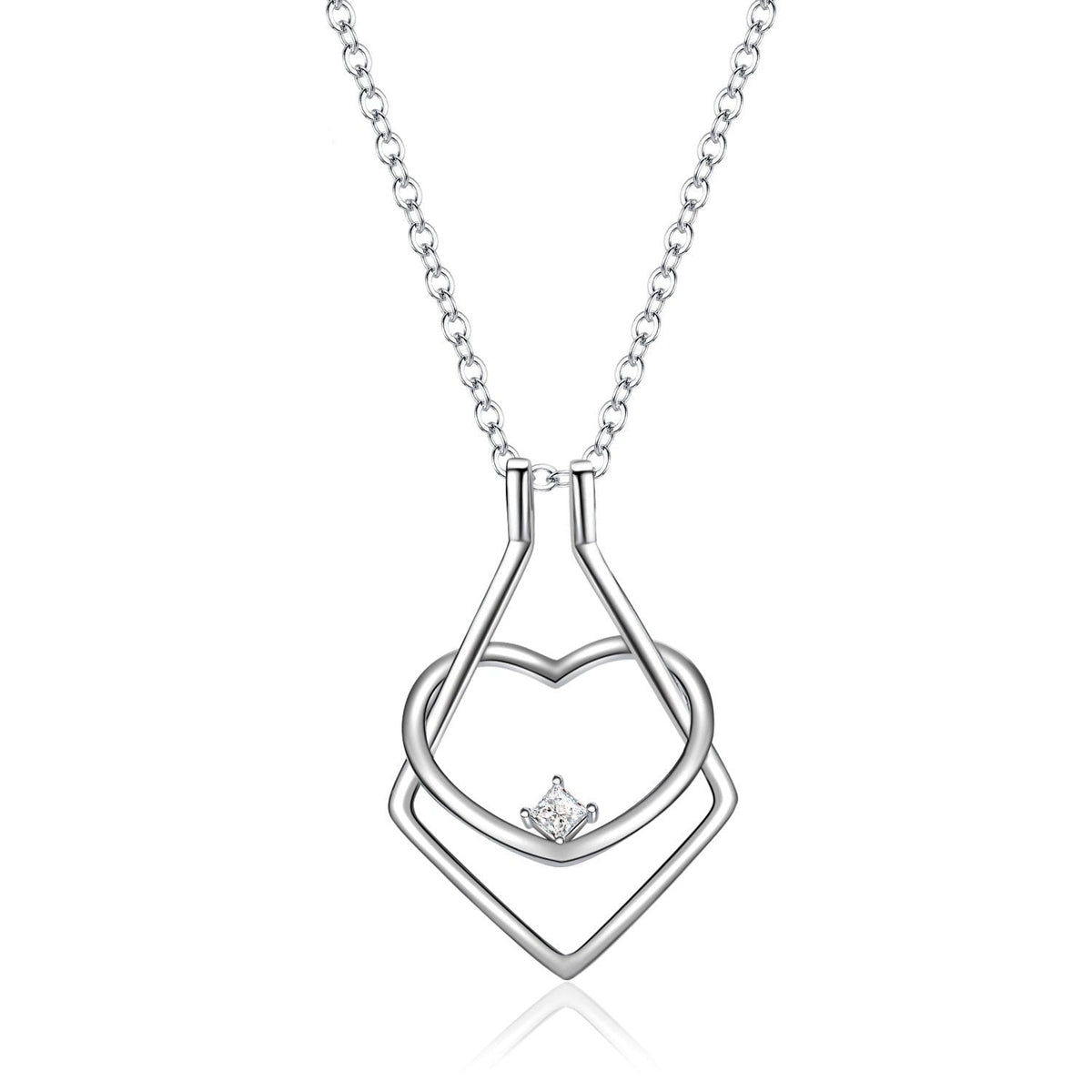 Amelina - Heart Ring-Holder Necklace for Women