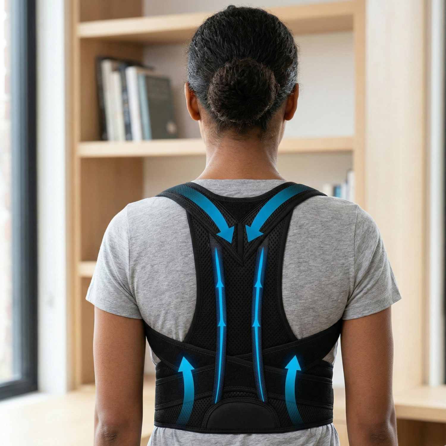 Adjustable Back Support Brace - Ergonomic Posture Corrector for All-Day Comfort 1
