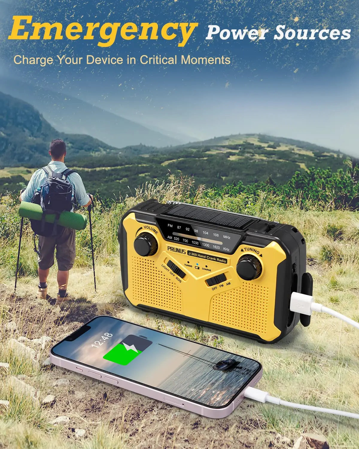 Adventure Ready | Multifunctional Portable Radio with Solar Charging & Power Bank | Essential Emergency Tool for Safety 6