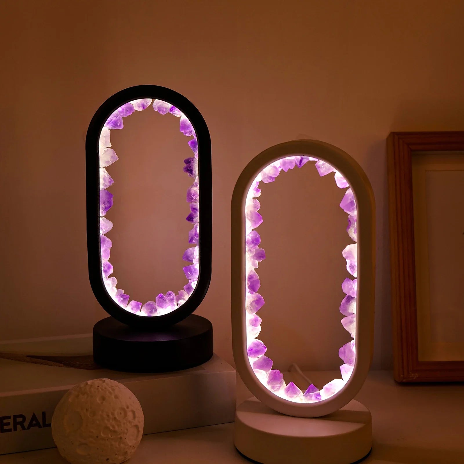 AmethystGlow | Serene Handcrafted Natural Crystal Table Lamp for Bedroom 1