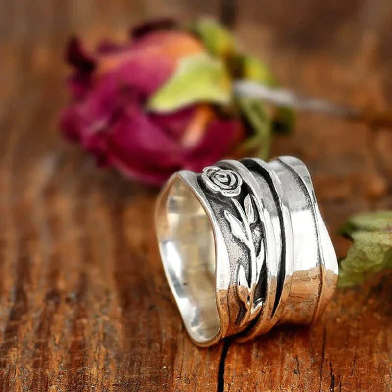 Lavender - Handcrafted Silver Floral Ring