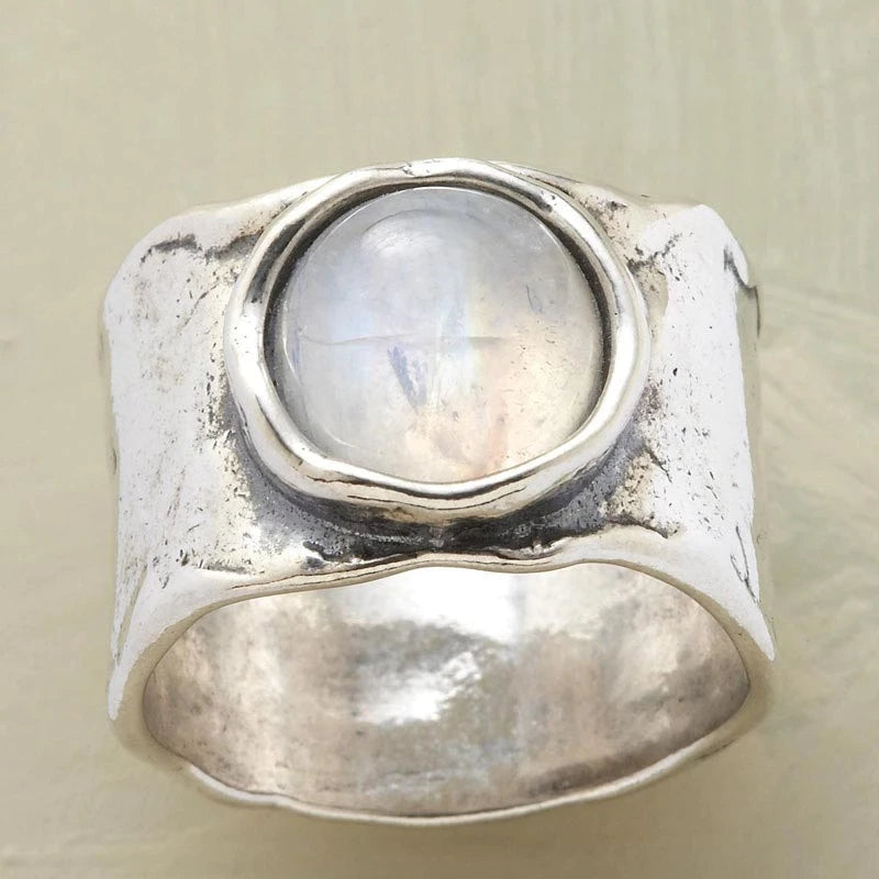 Lyra - Silver Moonstone Ring for Women