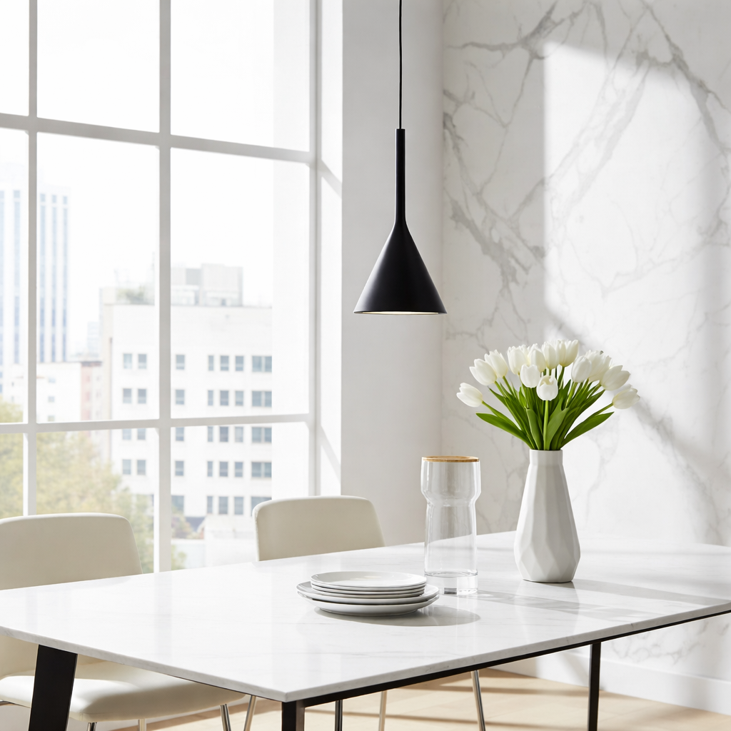 Astreon | Modern Black Geometric Kitchen Pendant Lighting Fixture