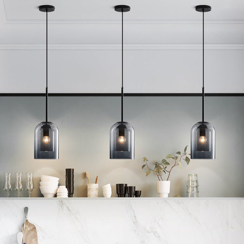 AuraGlass | Double Glass Pendant Light with Adjustable Height | Stylish Kitchen Pendant Lighting for Elegant Interiors 4