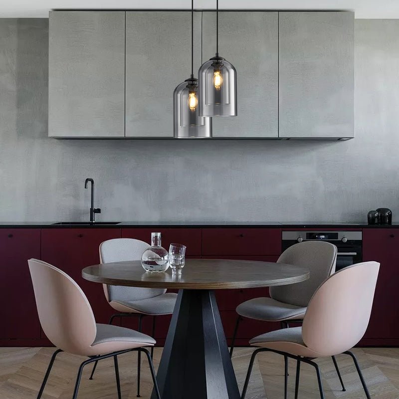 AuraGlass | Double Glass Pendant Light with Adjustable Height | Stylish Kitchen Pendant Lighting for Elegant Interiors 6