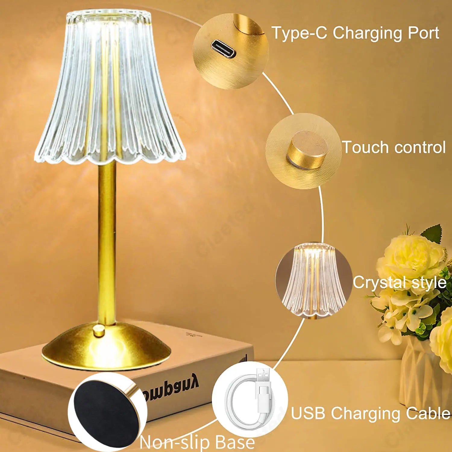 Cristalglow Lamp - Wireless Crystal Table Light