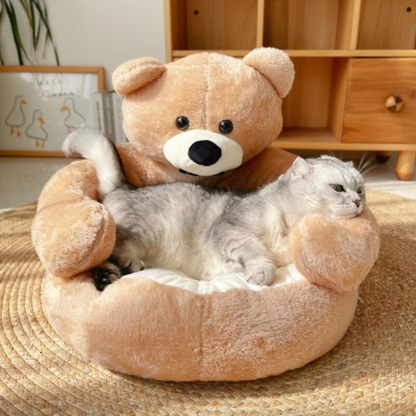 Samiya - Plush Calming Cat Bed for Cozy Sleep