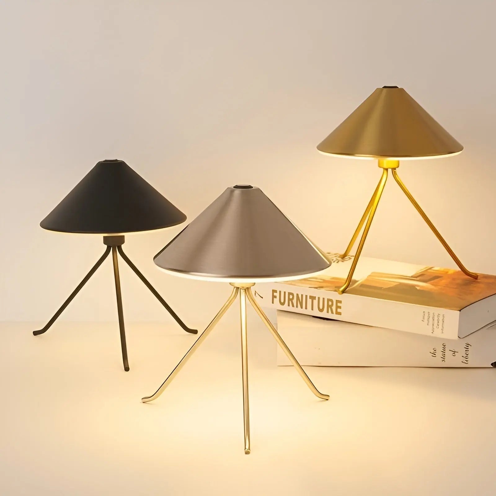 Rechargeable USB Table Lamp - Chic Metal LED Light